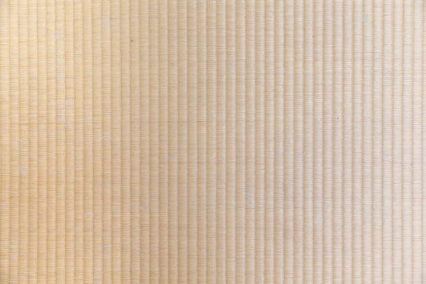 Japanese traditional tatami floor mat texture background. stock photo