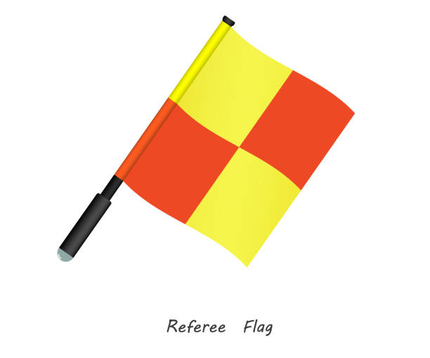 Referee flag vector Referee flag vector. Offside flag football. lateral referee offside stock illustrations