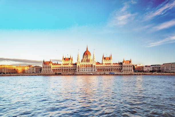 istock Hungarian parliament in Budapest on the Danube river 1054606932