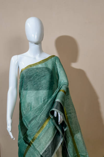 istock A traditional indian colorful silk saree displayed for sale. 1054610194