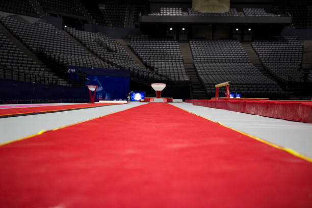 istock Gymnastic equipment in a gymnastic arena 1054616636