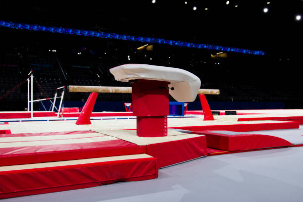 istock Gymnastic equipment in a gymnastic arena 1054616822