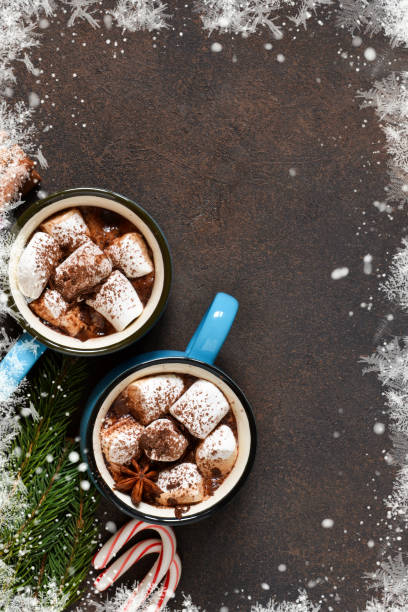 istock Hot chocolate is a traditional winter drink. Christmas background. 1054618422