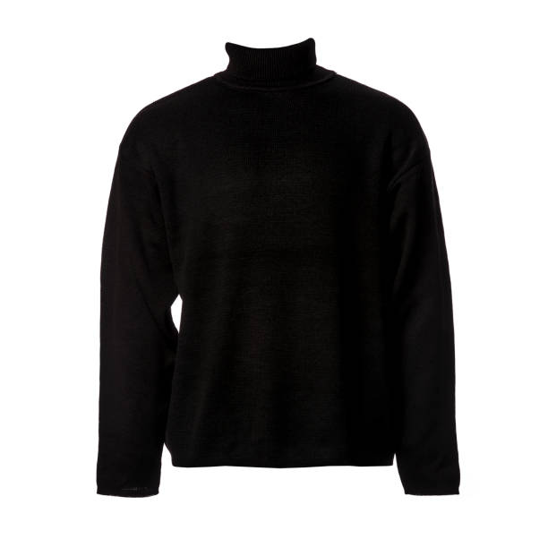 Black turtleneck sweater Black turtleneck sweater isolated on white background. high collar stock pictures, royalty-free photos & images