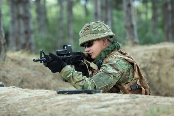istock Soldier in trench 1054618840