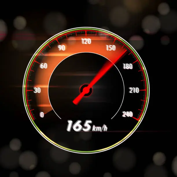 Vector illustration of Speedy Car Dashboard Screen.