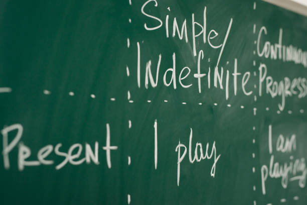 istock English lesson, school, learn foreign language. Verb tenses Grammar. 1054629910