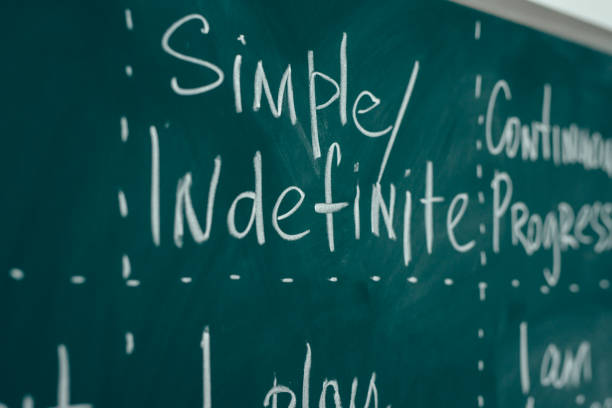 istock Studying foreign language. Rules of the English Language written on the blackboard. 1054630282