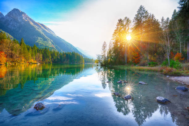 istock Fantastic autumn sunset of Hintersee lake 1054635294