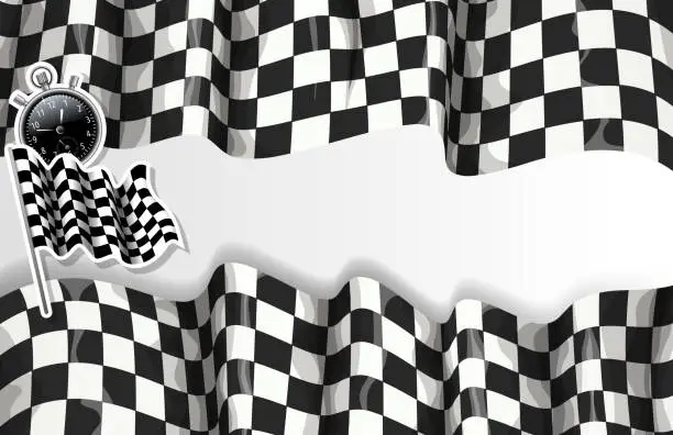 Vector illustration of checkered speed banner