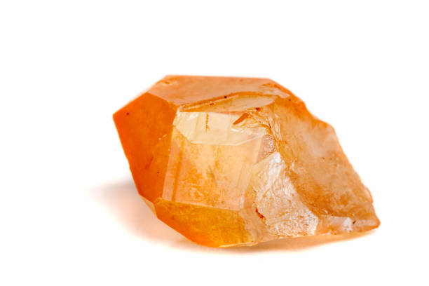 istock Macro mineral stone Lemurian Crystal a white background 1054644932