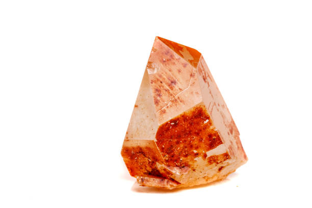 istock Macro mineral stone Lemurian Crystal a white background 1054645726