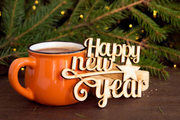istock Winter hot chocolate in an orange Cup. 1054647504