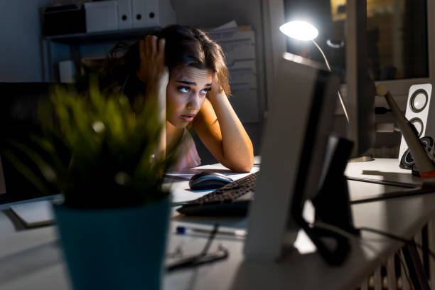 istock Studies late at night.Staying up late 1054660686