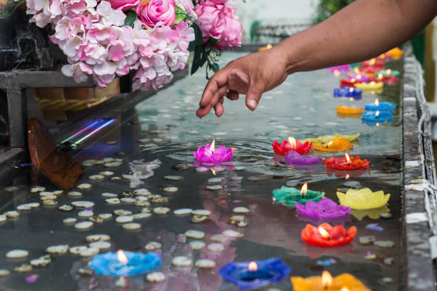 istock Loy Krathong ceremony faith in Buddhism. 1054660848