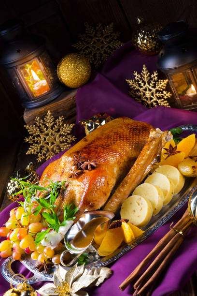 istock delicious stuffed goose and bohemian dumplings 1054662250