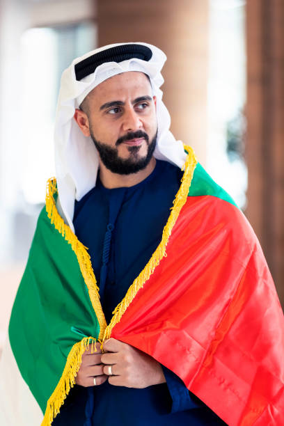 Proud Emirati Man with UAE flag
