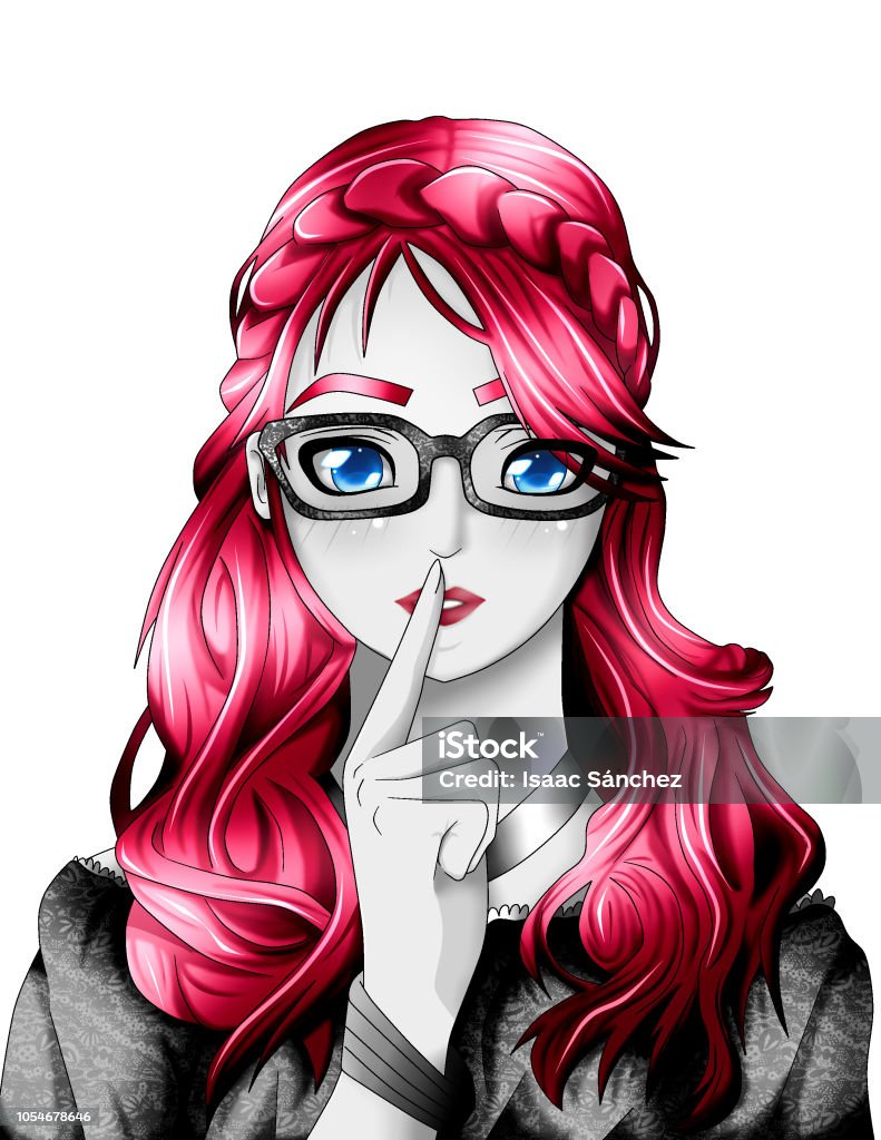Ilustración de Chica Anime y más Vectores Libres de Derechos de Gafas -  Gafas, Mujeres, Arte - iStock