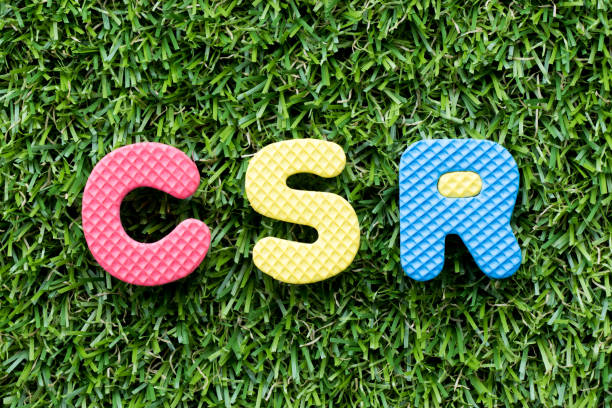 istock Color alphabet letter in word CSR (Abbbreviation of corporate social responsibility) on artificial green grass background 1054689338