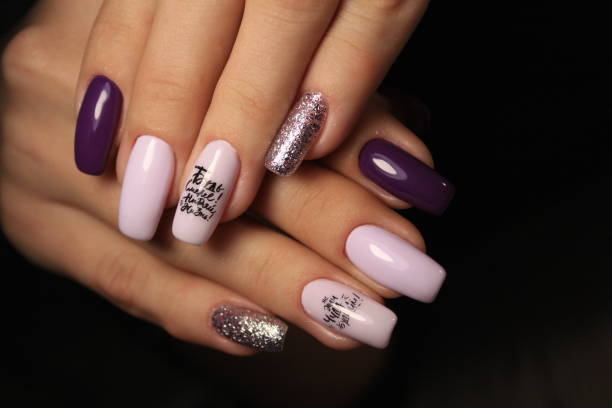 istock Youth manicure design best nails, gel varnish 1054692248