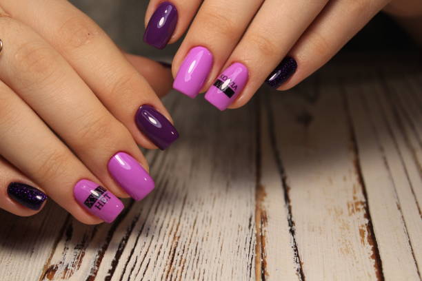 istock Youth manicure design best nails, gel varnish 1054696376