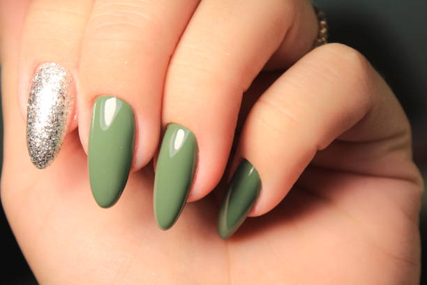istock Youth manicure design best nails, gel varnish 1054704602