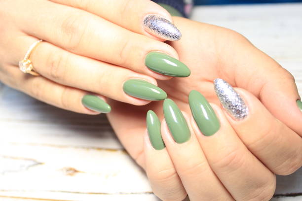 istock Youth manicure design best nails, gel varnish 1054704722