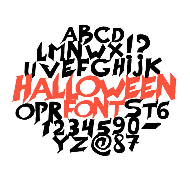 Ilustración de Fuentes De Halloween Para El Cartel Aterrador Aterrador  Letras y más Vectores Libres de Derechos de Letra de imprenta - iStock