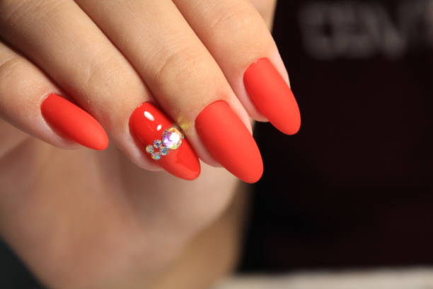 istock Youth manicure design best nails, gel varnish 1054710826