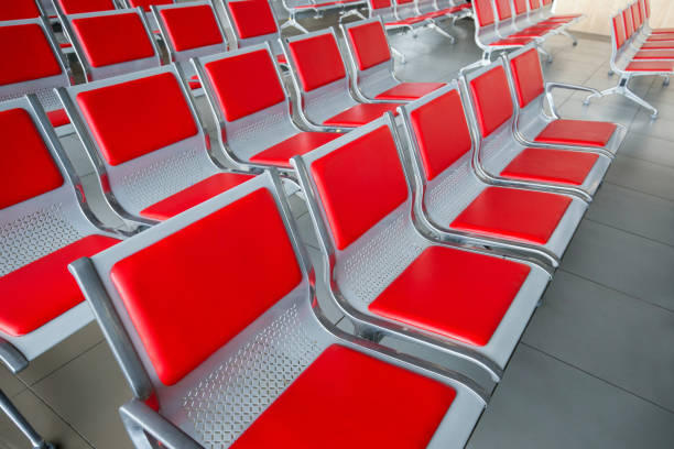 istock Rows of empty chairs at airport 1054711952