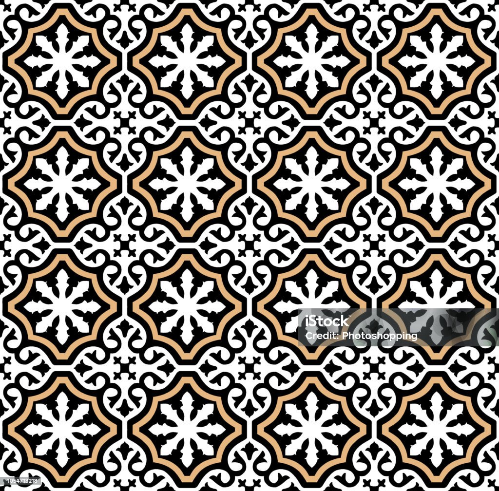 Andalusia Pattern Andalusian Tiles Pattern Style Stock Illustration - Download Image Now ...