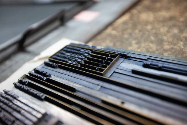 istock Old and classic print shop with letterpress 1054715284