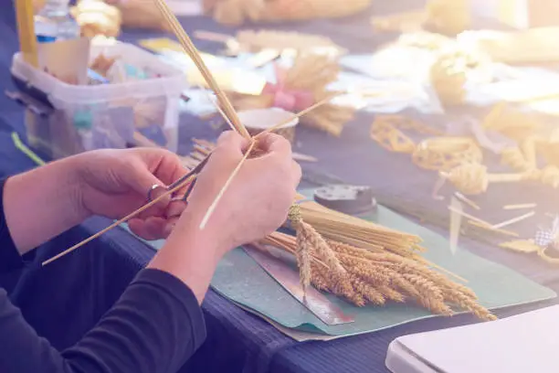 Photo of hand made crafts from straw