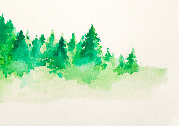 Abstract  background of watercolor landscape