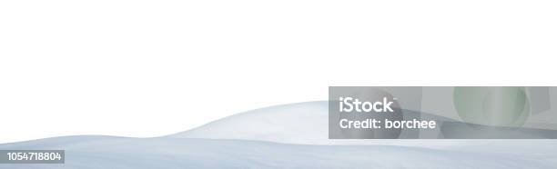 Snowcapped Hill On White Background Stock Photo - Download Image Now - Snow, Frost, Close-up