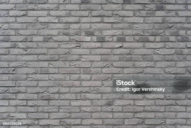 Dark Gray Old Brick Wall Background Stock Photo - Download Image Now - Gray Color, Brick Wall, Brick