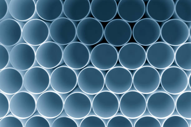 The stack of the plastic tube in the light blue scene.