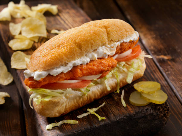 istock Buffalo Chicken Strip Sub with Blue Cheese Dressing 1054727546