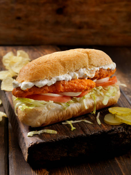 istock Buffalo Chicken Strip Sub with Blue Cheese Dressing 1054727814