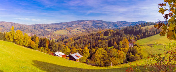istock Panorama of a mountain valley in autumn 1054727844