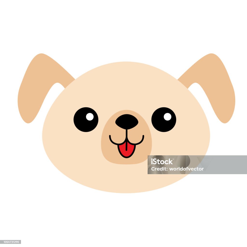 Dog Happy Round Face Head Silhouette Icon Brown Color Cute Cartoon Puppy  Character Kawaii Animal Funny Baby Pooch Love Greeting Card Flat Design  White Background Isolated Stock Illustration - Download Image Now -