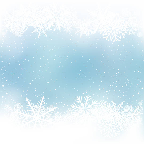 ilustrações de stock, clip art, desenhos animados e ícones de winter snow frame blue background - window frost frozen ice