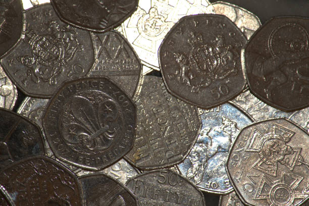 istock Commemorative coins, reverse, UK 50 pence. 1054737878