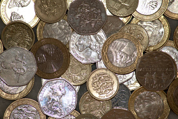 istock Commemorative coins, reverse, UK 50 pence, £1 and £2 coins 1054737994