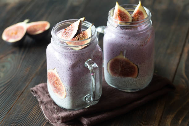 istock Chia seed puddings with fig slices 1054741088