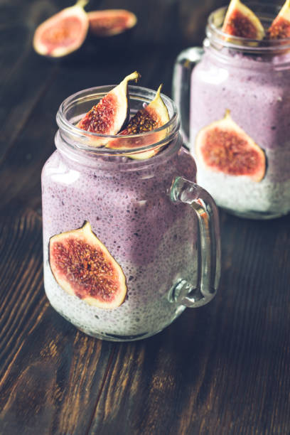 istock Chia seed puddings with fig slices 1054741120