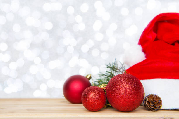 Christmas, Glitter,Santa Hat, Santa Claus, Defocused,Backgrounds