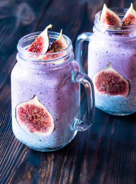 istock Chia seed puddings with fig slices 1054741204