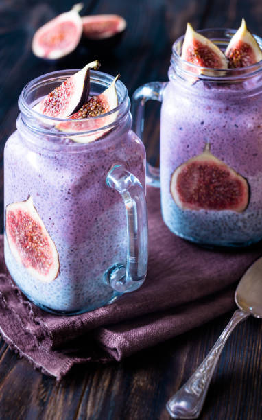 istock Chia seed puddings with fig slices 1054741222