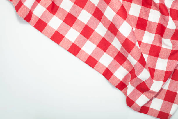 checkered tablecloth backgrounds - checked textile imagens e fotografias de stock